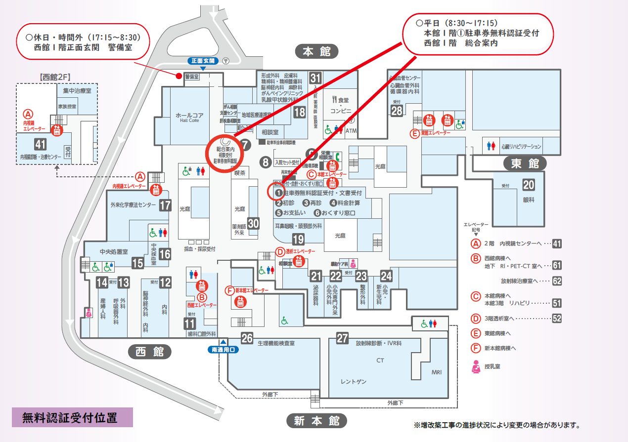 無料認証の場所