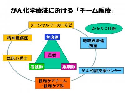 がん化学医療法における「チーム医療」の図